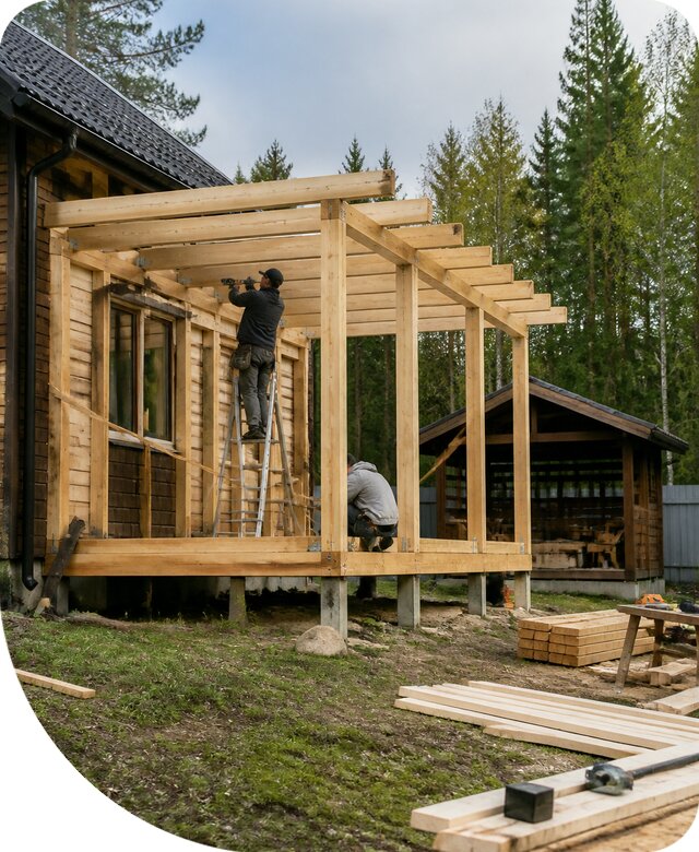 Строительство пристроек и построек на участке в Камне-на-Оби