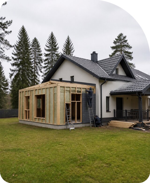 Каркасная пристройка к дому в Камне-на-Оби от 18270 р. | РадиДОМА-Кно