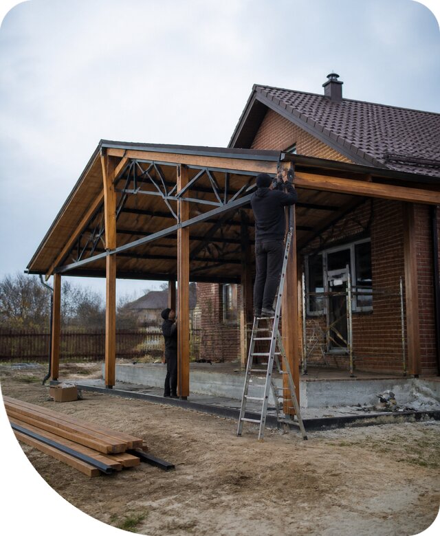 Пристройка навеса к дому и участку в Камне-на-Оби под ключ